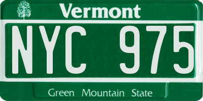 VT license plate NYC975