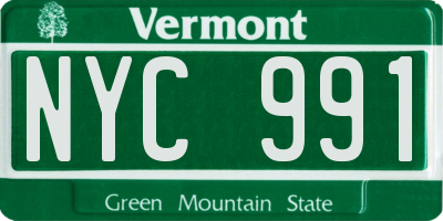 VT license plate NYC991