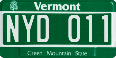 VT license plate NYD011