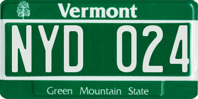 VT license plate NYD024