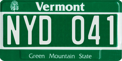 VT license plate NYD041