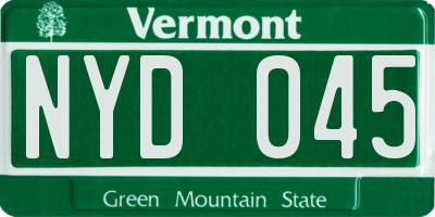 VT license plate NYD045
