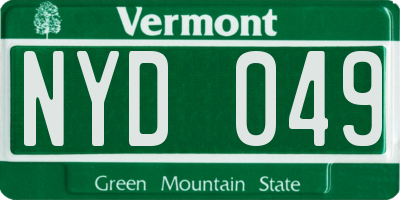 VT license plate NYD049