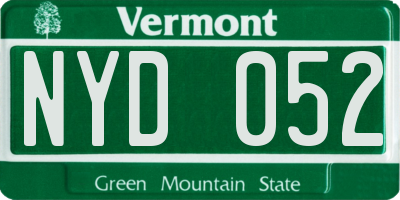 VT license plate NYD052