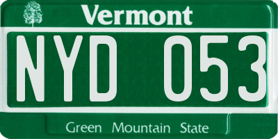 VT license plate NYD053