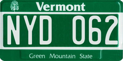 VT license plate NYD062