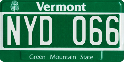 VT license plate NYD066