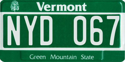VT license plate NYD067