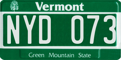 VT license plate NYD073