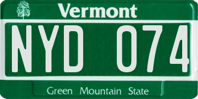 VT license plate NYD074