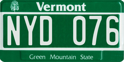 VT license plate NYD076