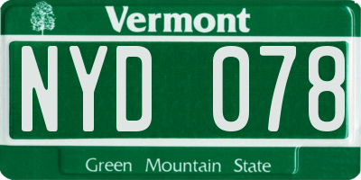 VT license plate NYD078