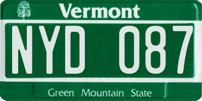 VT license plate NYD087