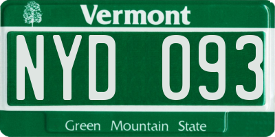 VT license plate NYD093