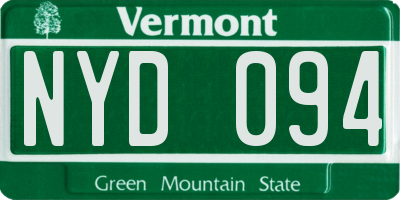 VT license plate NYD094
