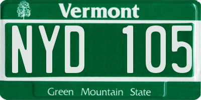 VT license plate NYD105