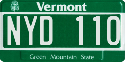 VT license plate NYD110