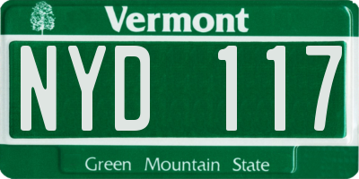 VT license plate NYD117