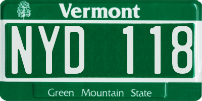 VT license plate NYD118