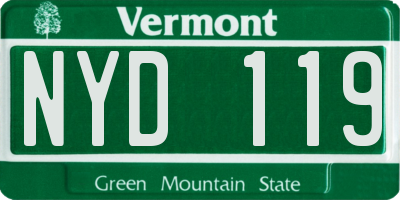 VT license plate NYD119