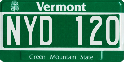 VT license plate NYD120