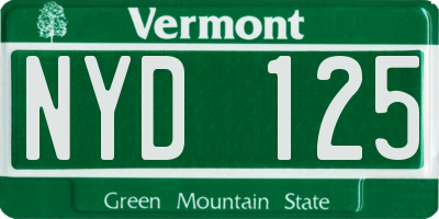 VT license plate NYD125