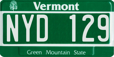 VT license plate NYD129