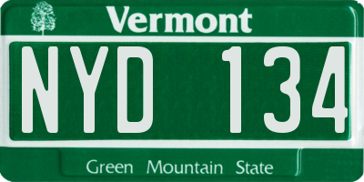 VT license plate NYD134
