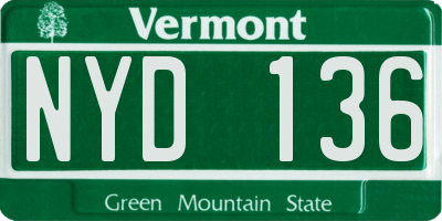 VT license plate NYD136