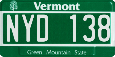 VT license plate NYD138
