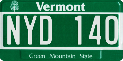 VT license plate NYD140