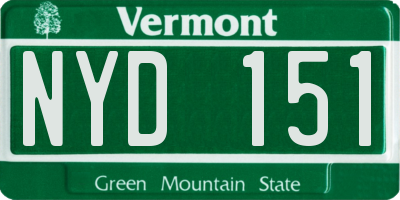 VT license plate NYD151
