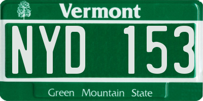VT license plate NYD153
