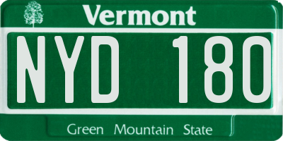VT license plate NYD180