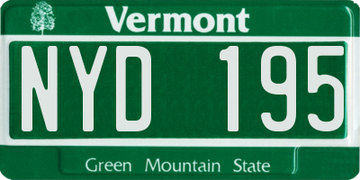 VT license plate NYD195