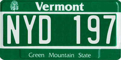 VT license plate NYD197