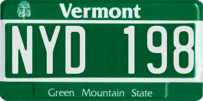 VT license plate NYD198