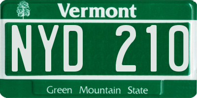 VT license plate NYD210