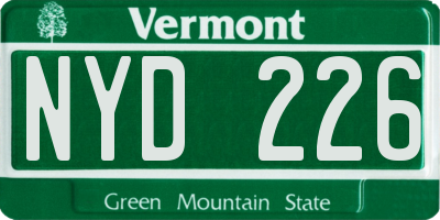 VT license plate NYD226