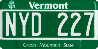 VT license plate NYD227
