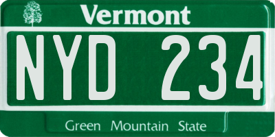 VT license plate NYD234