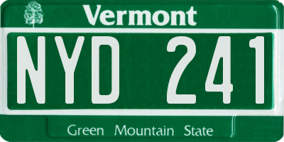 VT license plate NYD241