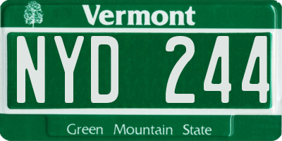 VT license plate NYD244