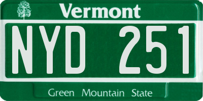 VT license plate NYD251