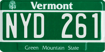 VT license plate NYD261