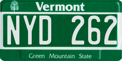 VT license plate NYD262