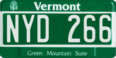 VT license plate NYD266