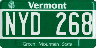 VT license plate NYD268