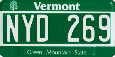 VT license plate NYD269