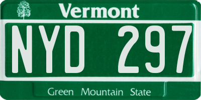 VT license plate NYD297